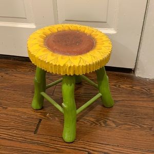 Small painted sunflower stool